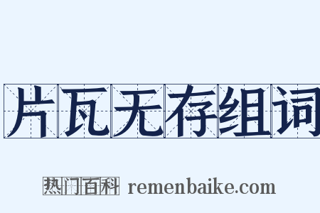 片瓦无存组词是什么意思的图片